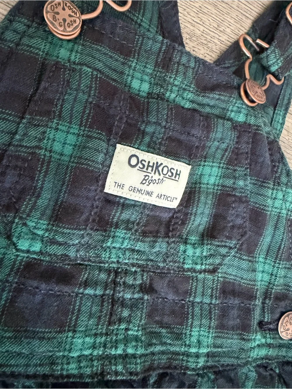 OshKosh B'gosh Plaid Tiered Pinafore Overall Dress (New)